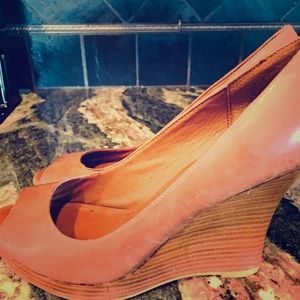 Steve Madden brown leather wedges 6.5